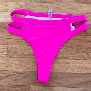 Hot pink shein bikini bottoms, size L